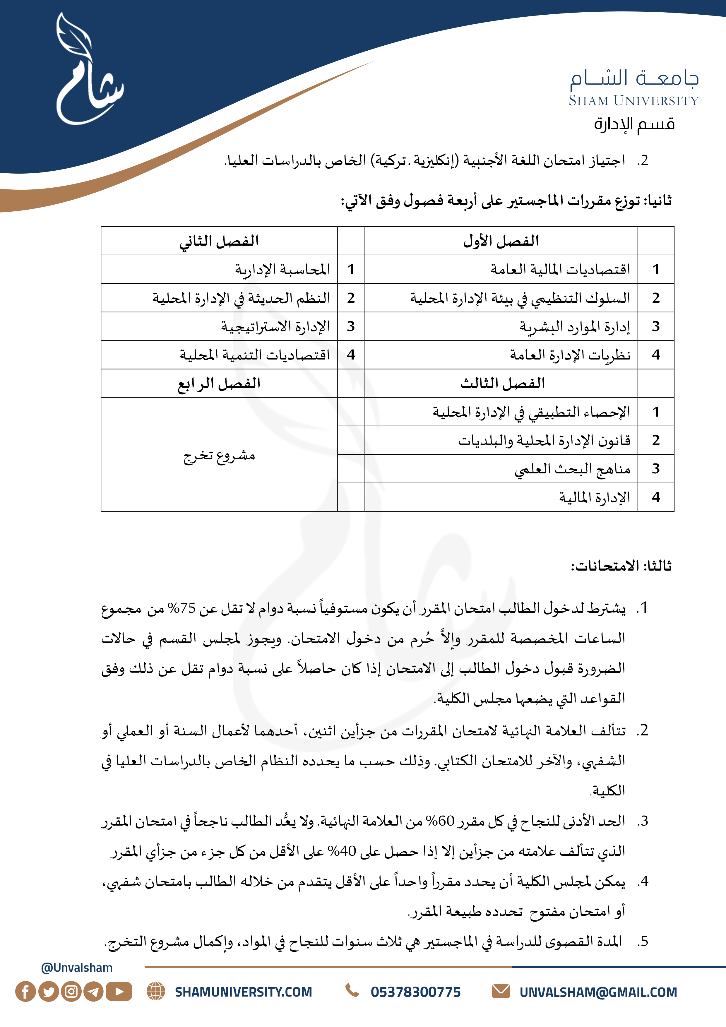 2- الدراسات العليا - قسم الإدارة - إدارة المجالس المحلية والبلديات